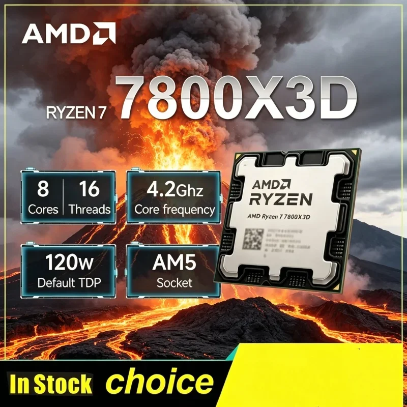 

Opalescent AMD CPU Ryzen 7 7800X3D Pristine R7 7800X3D 5.0 GHz 8-Core 16-Thread 5NM 96M 100-100000910 Socket AM5 Tray Without