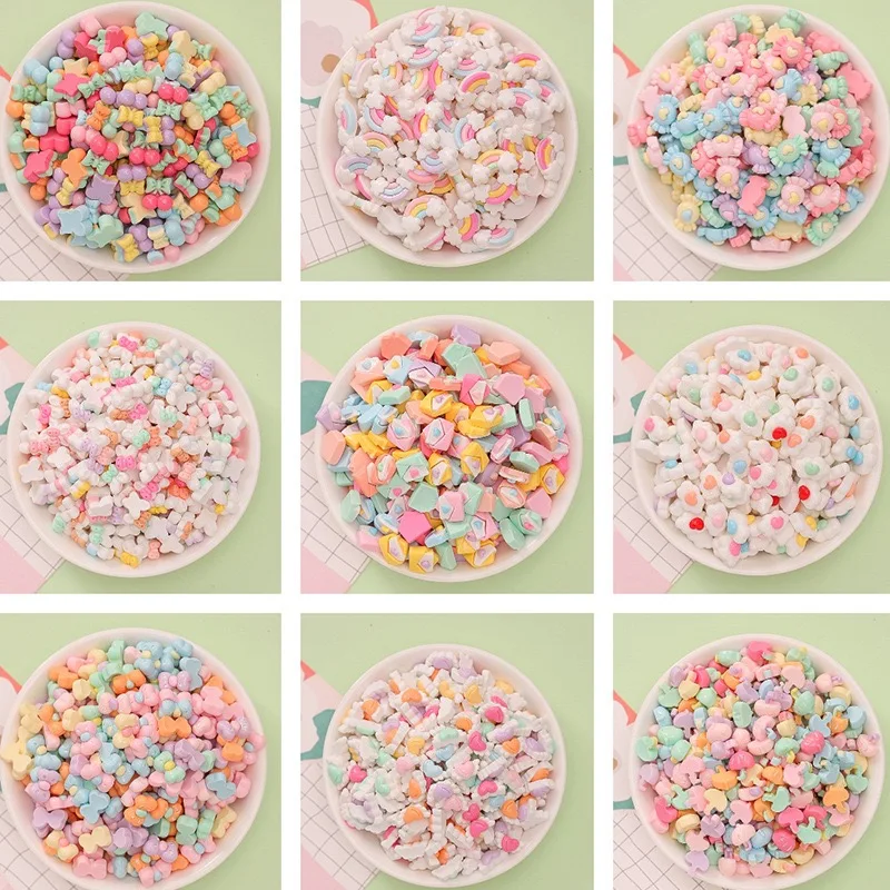 30pcs Mini Mixed Rainbow Cherry Bow Tie, Candy Series DIY Set Flat Back Stone Statue DIY Wedding Scrapbook Nail Art Accessories