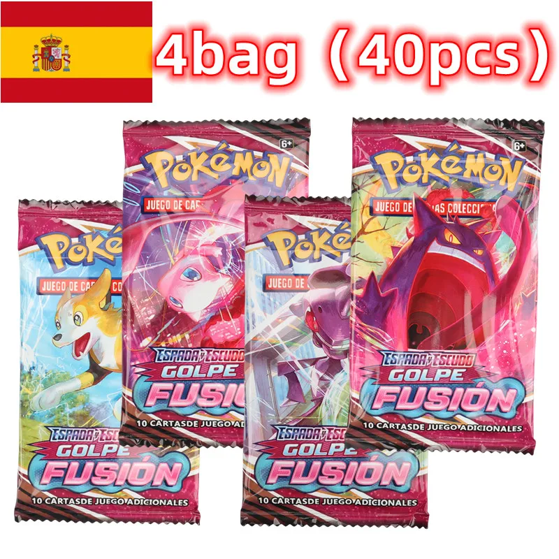 40/360Pcs Spanish Version Pokémon Card TCG: Sword shield Fusion Strike Booster Box Pokemon Cards 36 Pack Box Gifts