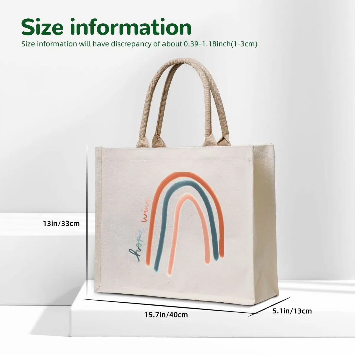 Hope Wins Rainbow Tote Bag حقيبة قابلة للطي وقابلة لإعادة الاستخدام وحقيبة حمل مخصصة للمتسوقين النسائي #5