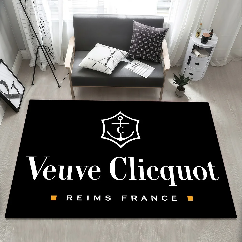 Alfombra de Entrada con Logotipo, Alfombra de Baño, Alfombra de Pasillo, Decoración de Piso Clicquot, Alfombra de Champán V-Veuve para Sala de Estar, Balcón