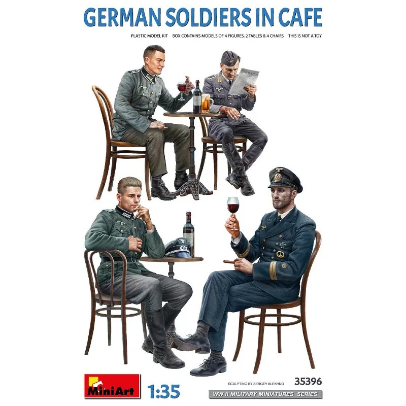 miniart-35396-1-35-カフェのドイツ兵-4-フィギュア-テーブルと椅子付き-第二次世界大戦ジオラマモデル