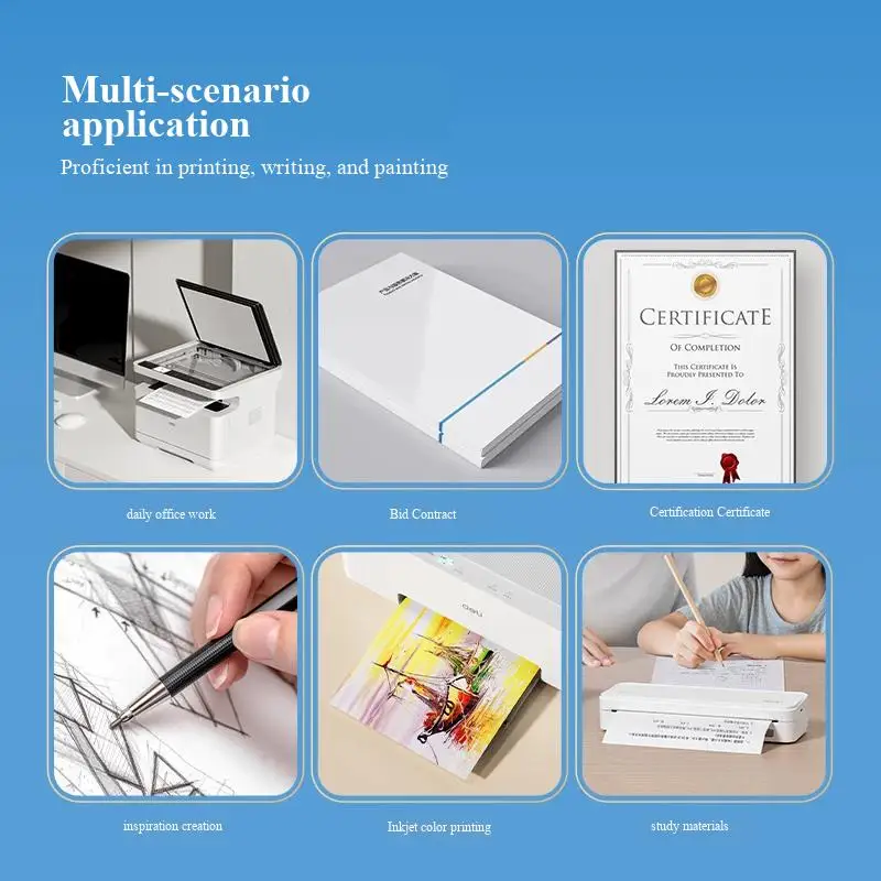 Pacote com 500 Folhas de Papel Multiuso A4 Deli 70/80g Série Mar Egeu Papel para Cópia e Impressão 7420/7433