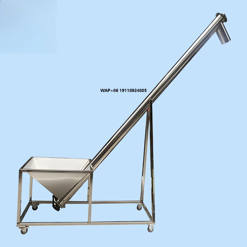 3-A Sanitary Standard Factory Custom Vertical Screw Conveyor Feeder Machine for Grain and Sugar Conveyance With Hopper