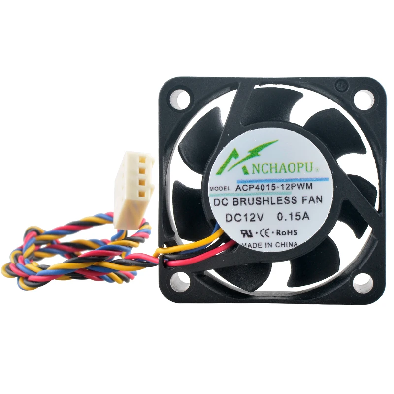 ACP4015-12PWM 4cm 40mm ventilador de refrigeración de alta velocidad 40x40x15mm DC12V 0.15A 4 pines PWM para CPU Micro dispositivo 8800/9800rpm