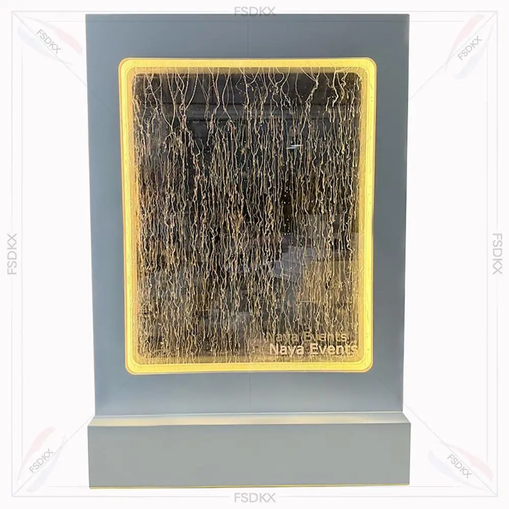 Hot Recommend RGB LED Light Waterfall Backdrop Welcome Entrance Sign Pet Indoor Water Fountain