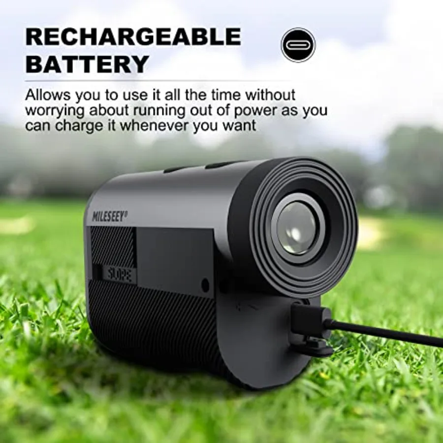 Alat Pengukur Jarak Golf dengan Slope 1100 Yard, Laser Range Finder dengan Sudut Pandang Lebar 7.5, Golf Scope Distance Finder 6X Magni