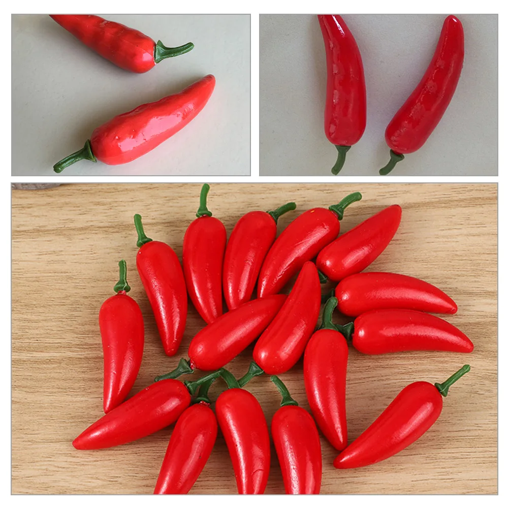 60 pz Schiume 6 cm peperoncino finto mini peperoni artificiali modello alimentare vegetale per la decorazione domestica fotografia display hotel