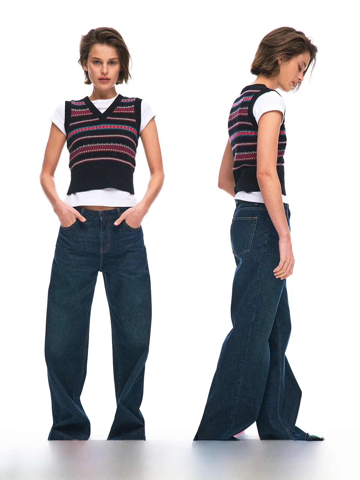 

Retro Washed Loose Straight Leg mid Low Waist Jeans Ladies Cotton Zipper Casual Trousers Comfortable Fit All Season Jeans
