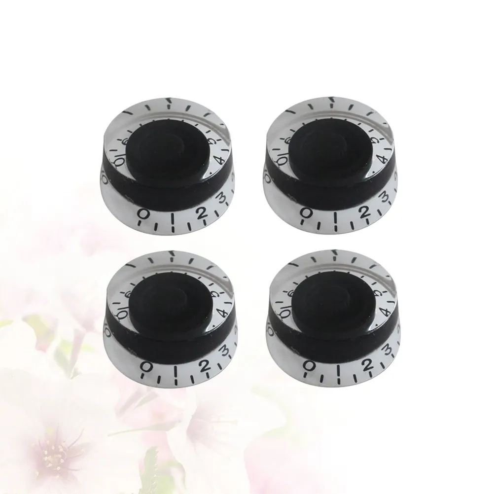 4Pcs Premium Plastic Guitar Bass Amp Replacement Knobs Set for Electric Guitar Control Amplifier Effect Pedal Concentric Split