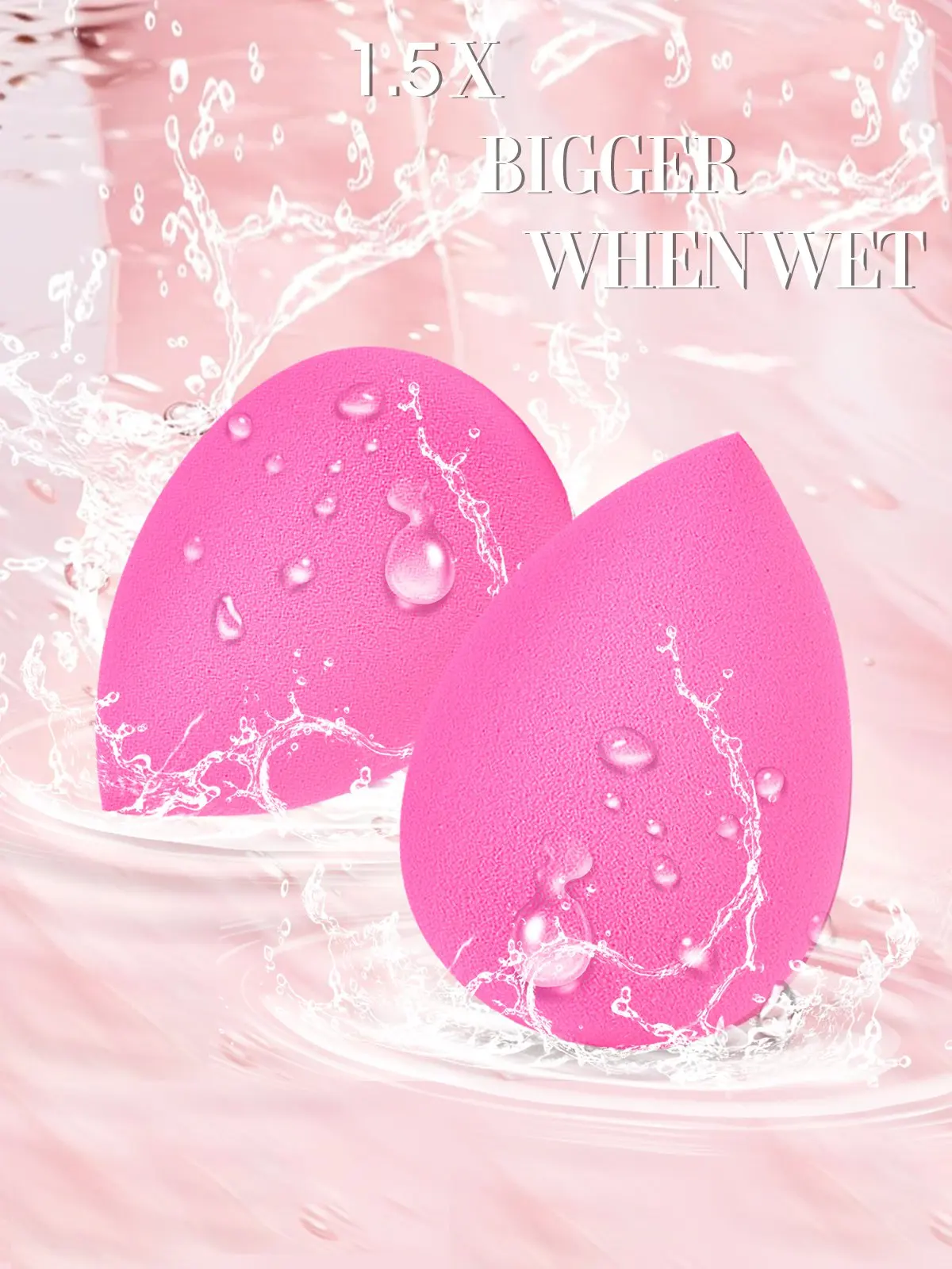 Juego de 6 uds de esponjas de maquillaje, esponjas cosméticas de belleza profesionales rosas para todo tipo de piel, esponja de belleza para licuadora