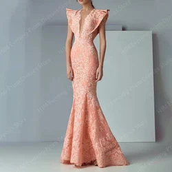 Elegant Long Evening Dresses for Women Lace Floor-Length Mermaid Prom Party Wedding Special Events Ceremony Gala Dress 2024