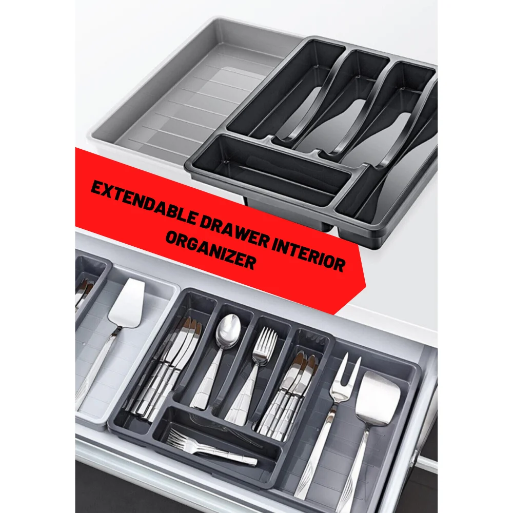 

Kitchen Accessory Home Appliance Adjustable Sliding Drawer Cutlery Spoon Organizer Multifunctional Utensils Scoop Spatula Holder