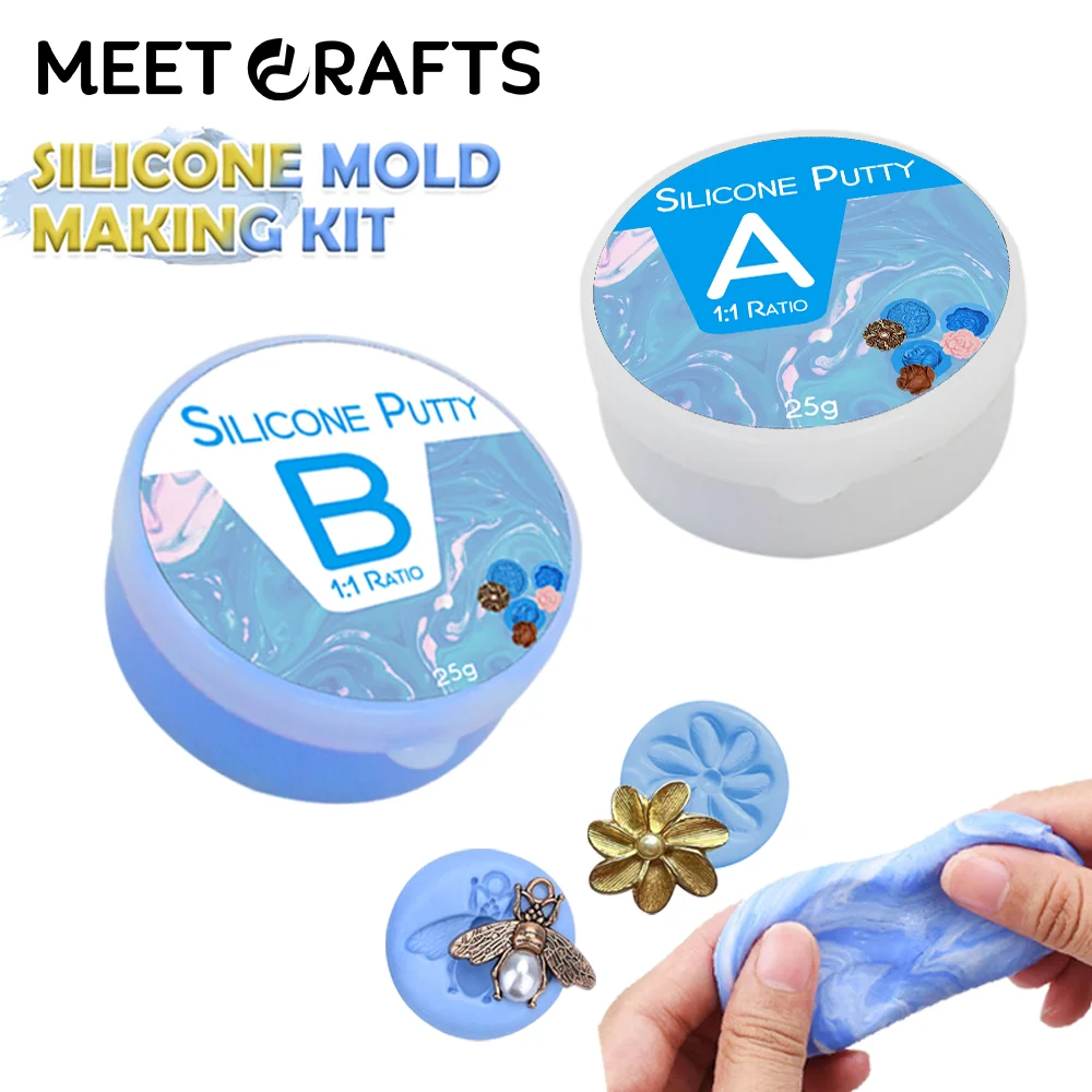 Meetcrafts 실리콘 젤 퍼티, 간편한 몰드 제작용 DIY 치과용 고체 실리카 젤, 고무 토양 50g