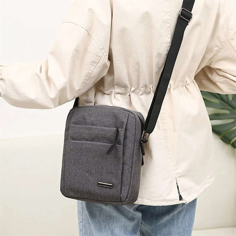 Waterproof Men Briefcase Shoulder Messenger Bags Male Solid Color Canvas Handbag Business Briefcase Casual Oxford Bags