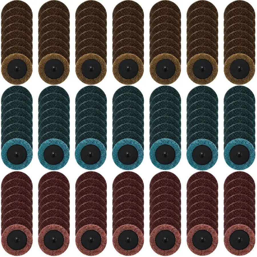 

150 Pcs 2 Inch Surface Conditioning Sanding Discs Quick Change Fine Medium Coarse Sanding Pads Die Grinder Accessories for Surfa