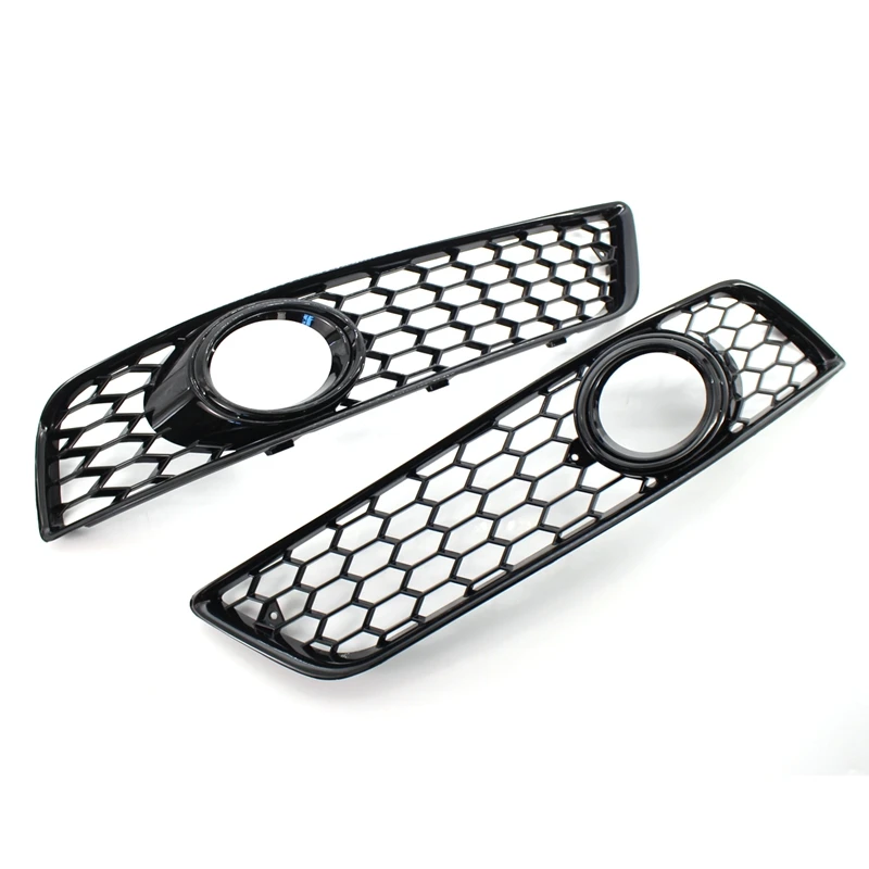 1 Pair Car Front Bumper Fog Light Mesh Grille Parts For  A3 8P 2009-2013 8P0807682D Fog Lamp Honeycomb Grille Covers