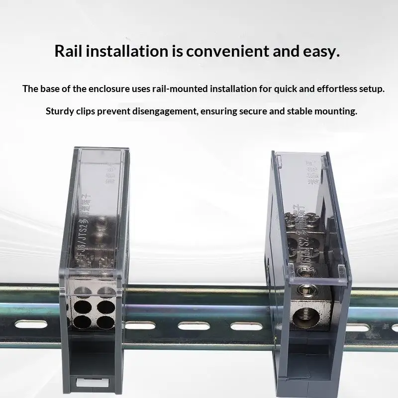 Portable Din Rail Terminal Block 1 In Multiple Out Wire Connector Lightweight Power Junction Box for On Site Electrical Mainten