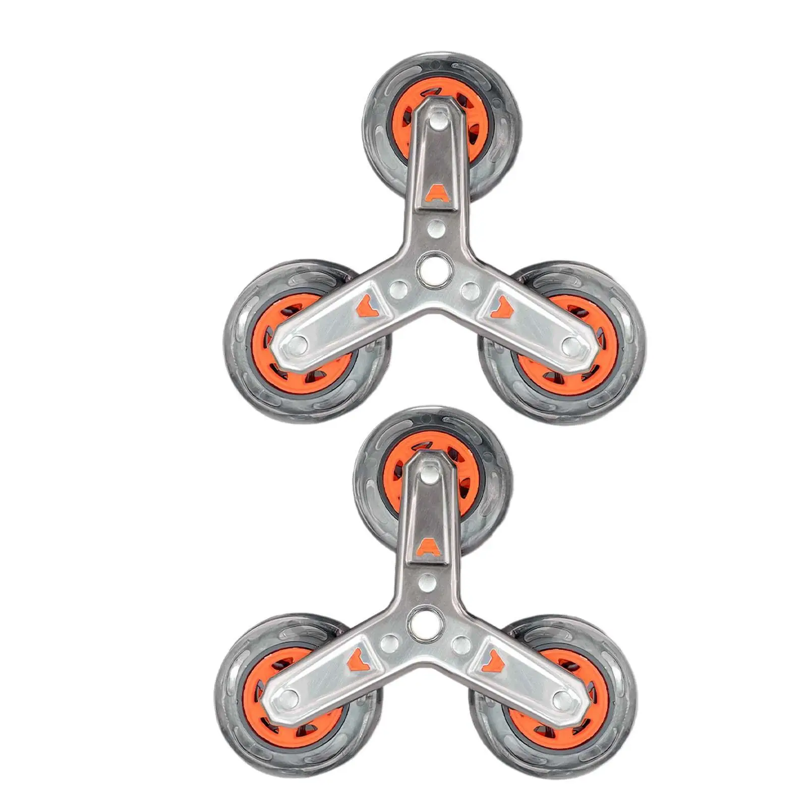 Stair Climber Trolley Wheels Set Stainless Steel Triangle Caster for Laundry Cart and Furniture Moving