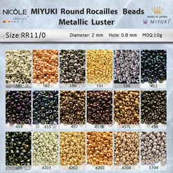 Miyuki Round Beads Metallic Luster Series 2mm 11/0 Japanese Seed Bead for Bracelet Necklace Earring Jewelry Making
