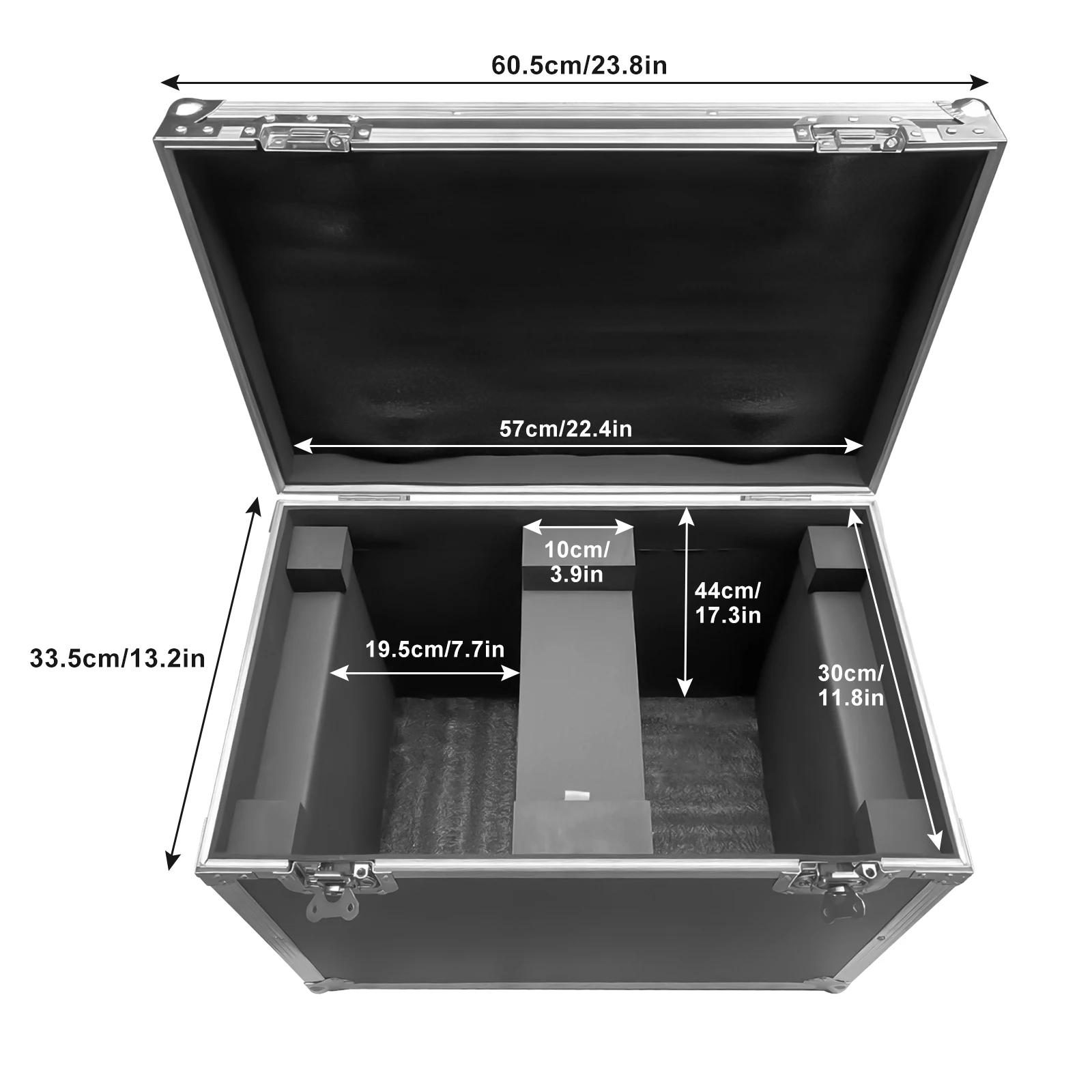 Fieryzeal Heavy-duty Gator Cases for (2) 230W 3 IN 1 Moving Head Light Stage Light Built in Wheels Airline Case 60.5x33.5x44cm