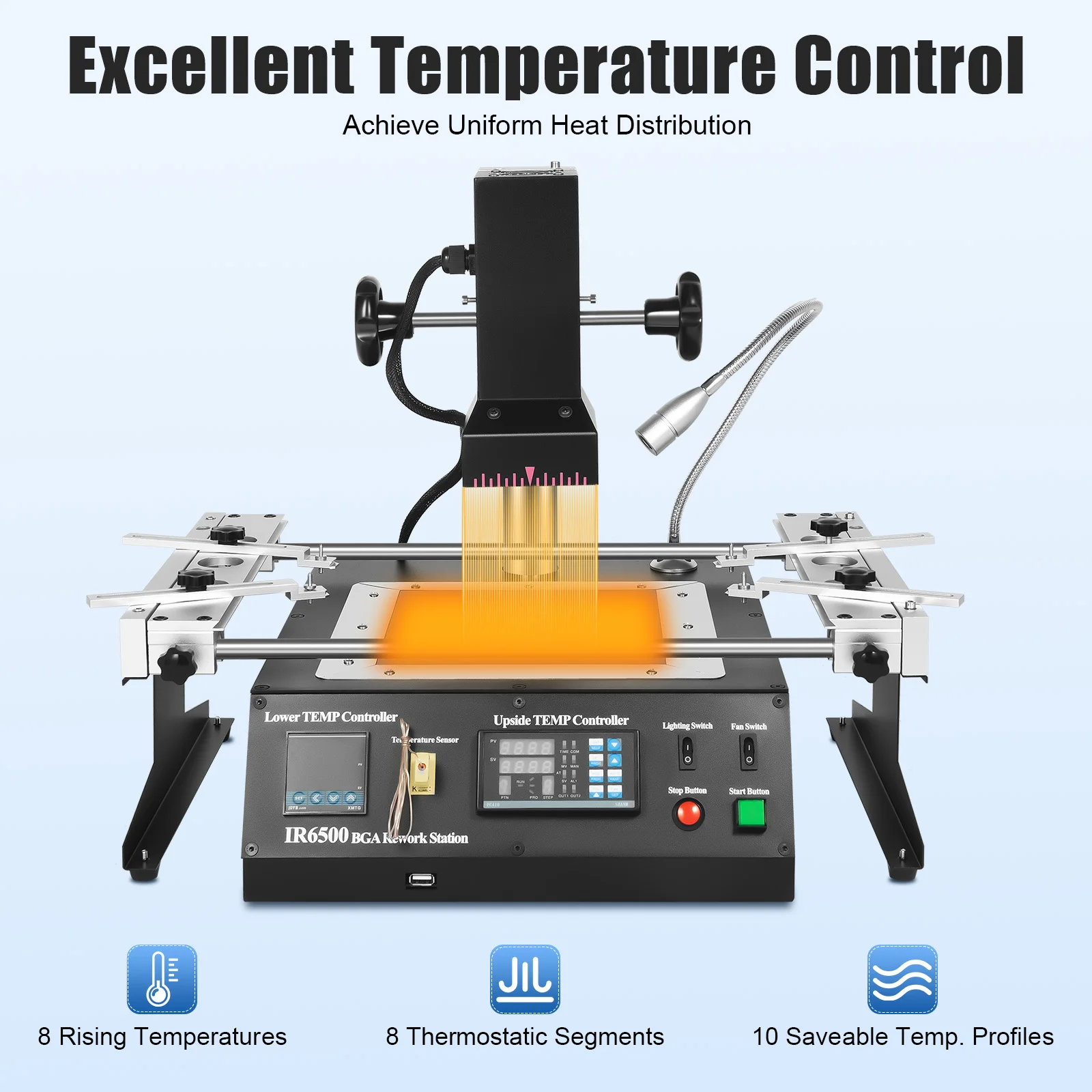 BGA Rework Station 1250W Welding Hot Plate IR Heating USB Connectivity Precision Welding Tool for BGA/CSP Repair