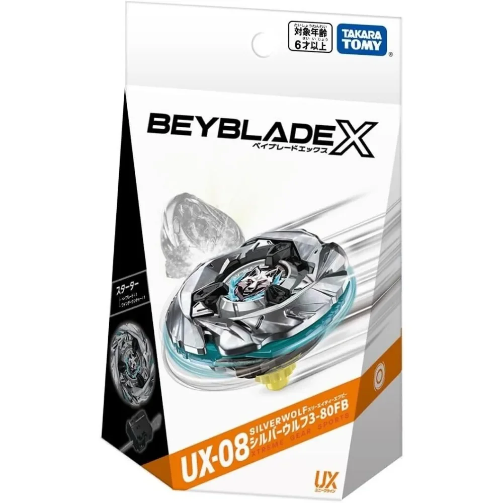 Takara Tomy Beyblade X UX-08 Starter Silver Wolf 3-80