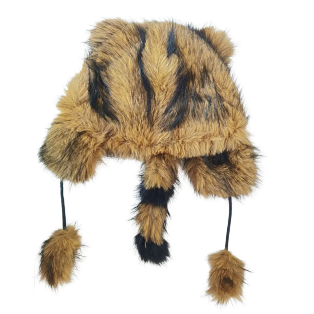 Parent Child Raccoon Tail Hat Thick Warm Ears Fashion Design Helmet Liner Coldproof Thickening Material Windproof Hat