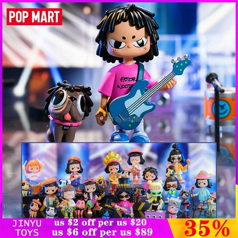 POP MART Vita Super Band Series Mystery Box Cute Anime Figure Model Fashion Home Decor Desktop Dolls Confirm Style Surprise Toys