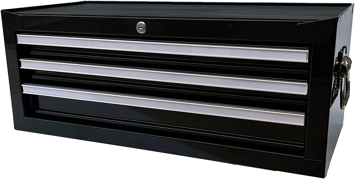 산업용 휴대용 금속 중간 상자, 볼 베어링 서랍 슬라이드가 있는 중간 도구 가슴 캐비닛, 3 서랍, 26 인치