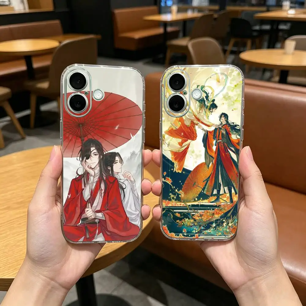 Fantasy Anime Heaven Officials Blessing Transparent Shockproof Phone Case For iPhone 17,16,15,14,13,12,11 Plus,Pro Max