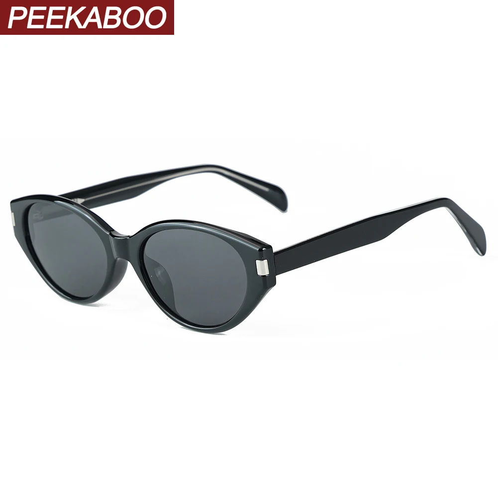 

Peekaboo солнцезащитные очки в маленькой оправе, поляризационные TR90, мужские ацетатные солнцезащитные очки «кошачий глаз» для женщин, леопардовые черные дорожные украшения унисекс