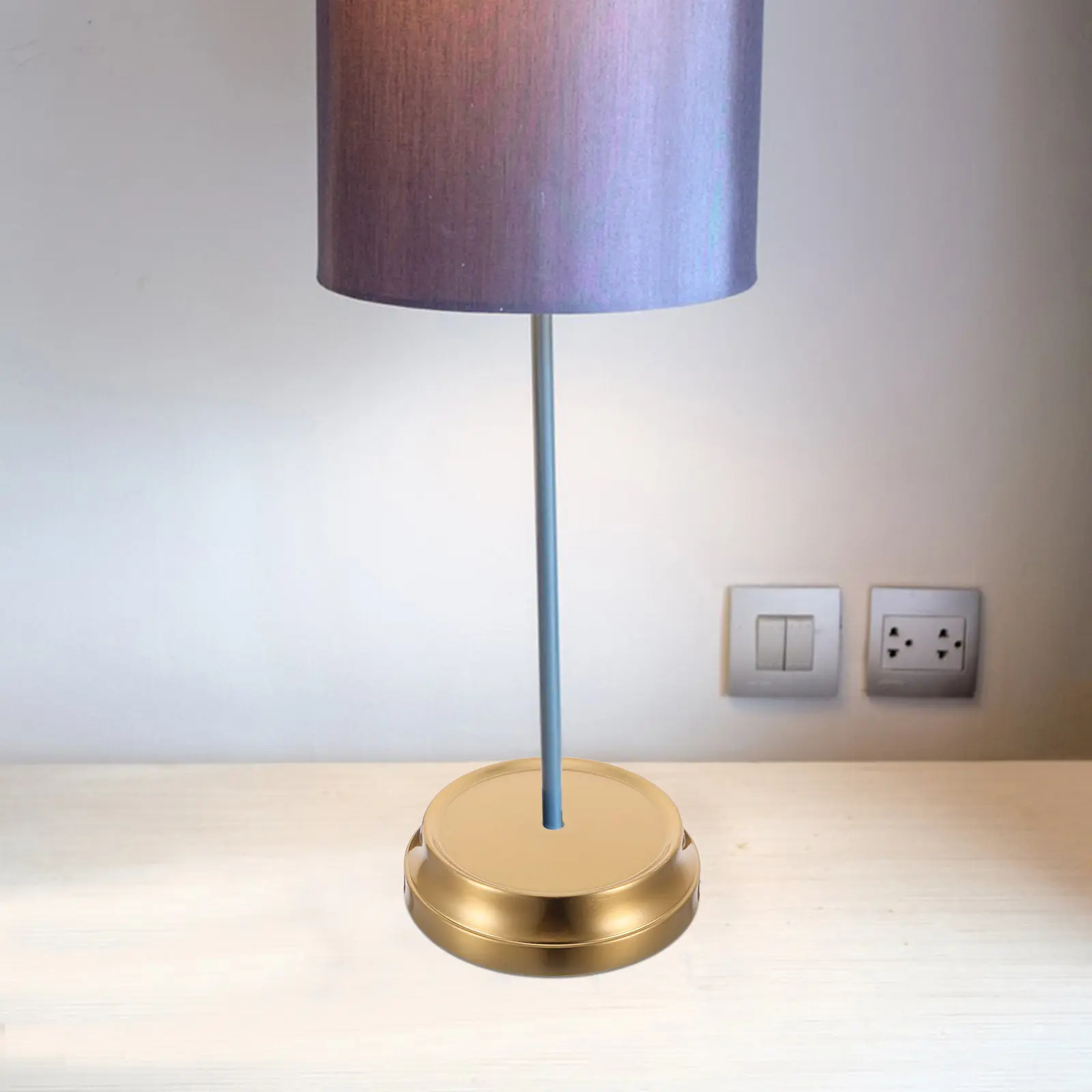 

Universal Copper Plated Desk Lamp Base Heavy Duty Iron Rounded Flat Table Light Holder Base Lamp Chassis Accessory