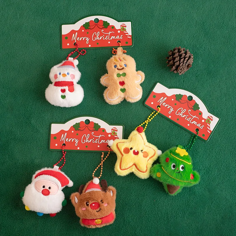 8 cm cartoon mini kerst pluche pop kerstman boom sneeuwpop peperkoek ster elanden knuffel woondecoratie cadeau voor kinderen