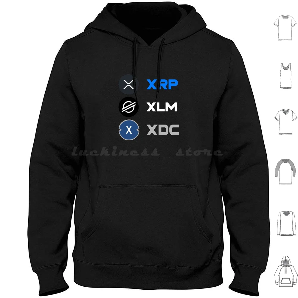 The X Men , Xrp , Xlm And Xdc. Hoodie cotton Long Sleeve Crypto Currency Ripple Coin Money Xrp Bitcoin Ethereum Doge Stellar