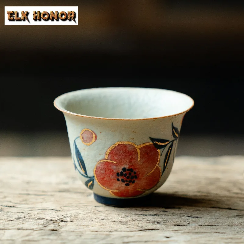 

40 мл ручная роспись чашка с цветком персика антикварная чайная чаша набор чайных чашек чашка для дегустации чая чашка для запаха чача Master Cups Коллекция ча