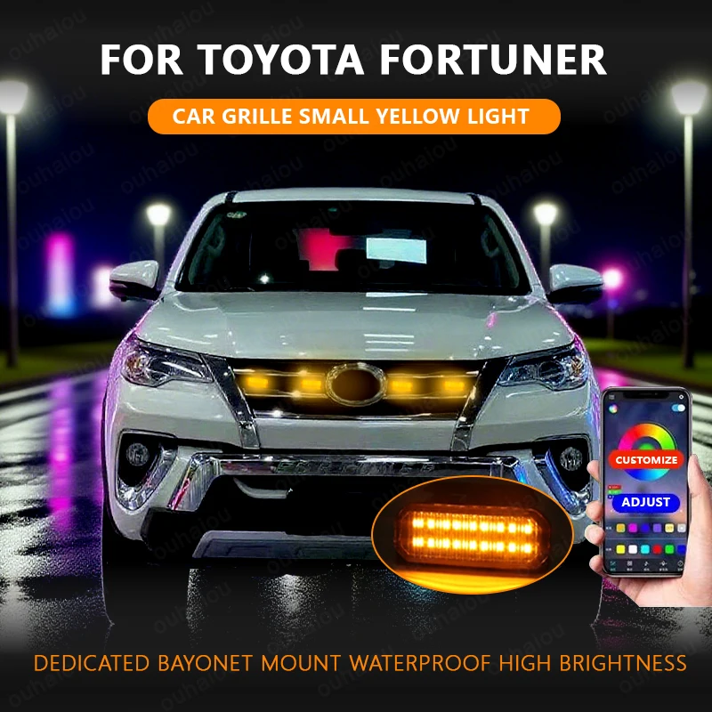 

FOR Toyota Fortuner Car center grid small yellow light single color color snap LED high brightness waterproof models