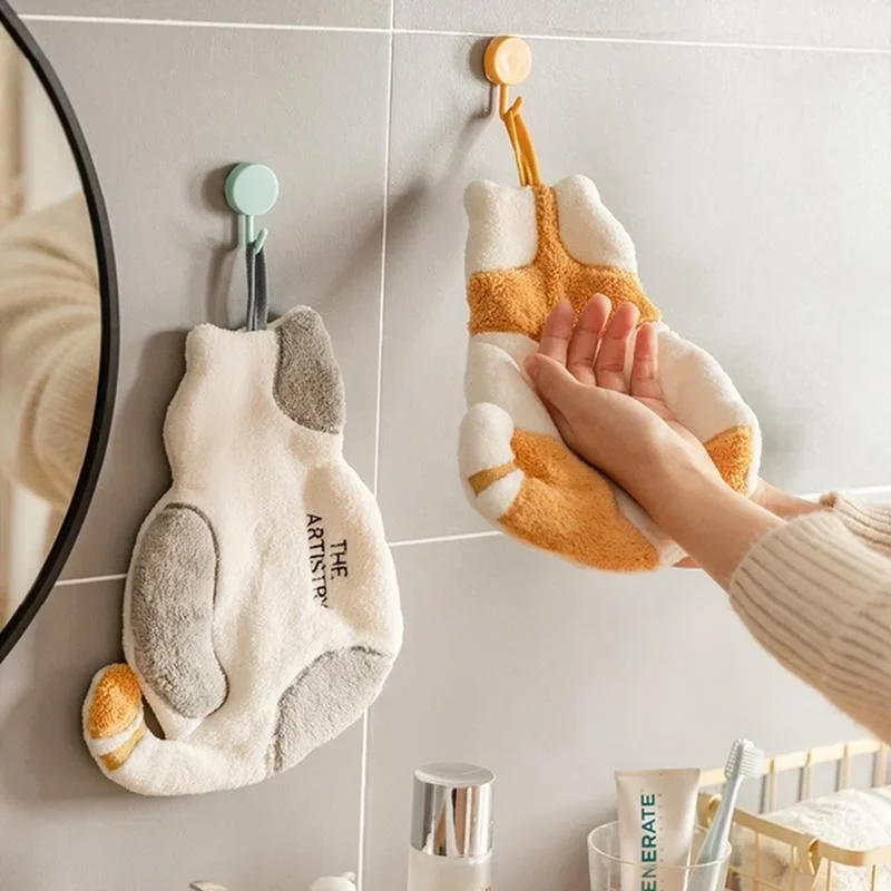 2026 Cute Cat Hand Towel for Child Super Absorbent Microfiber Kitchen Towel High-efficiency Tableware Cleaning Towel