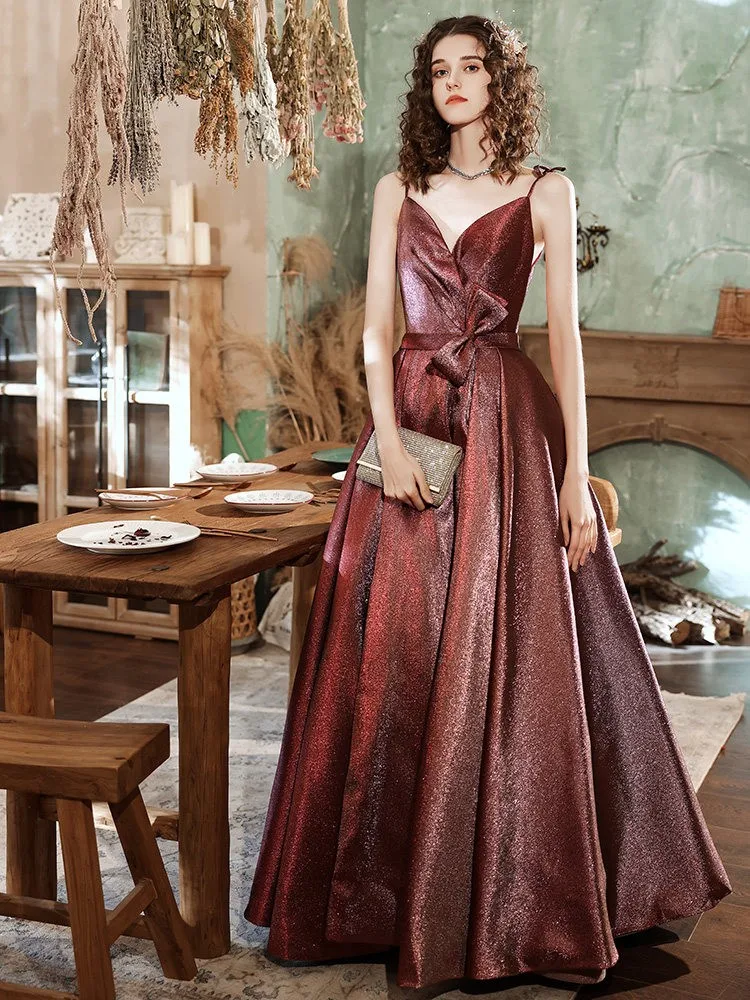 

High-quality banquet high-end custom art examination singing light luxury niche toasting host dress