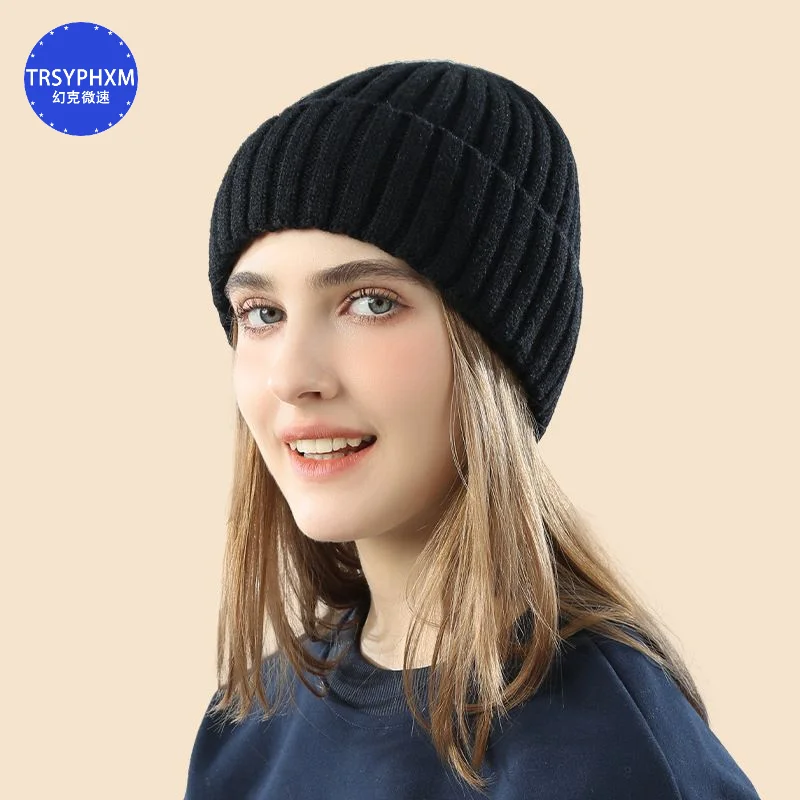 

TRSYPHXM 2024 new Women's winter hat looks small, versatile, ear protection, cute purple hat, warm knit hat