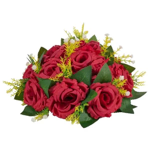 

10PCS 9.5-Inch Red Roses Wedding Centerpieces, Fake Kissing Balls Floral Decor Bouquet