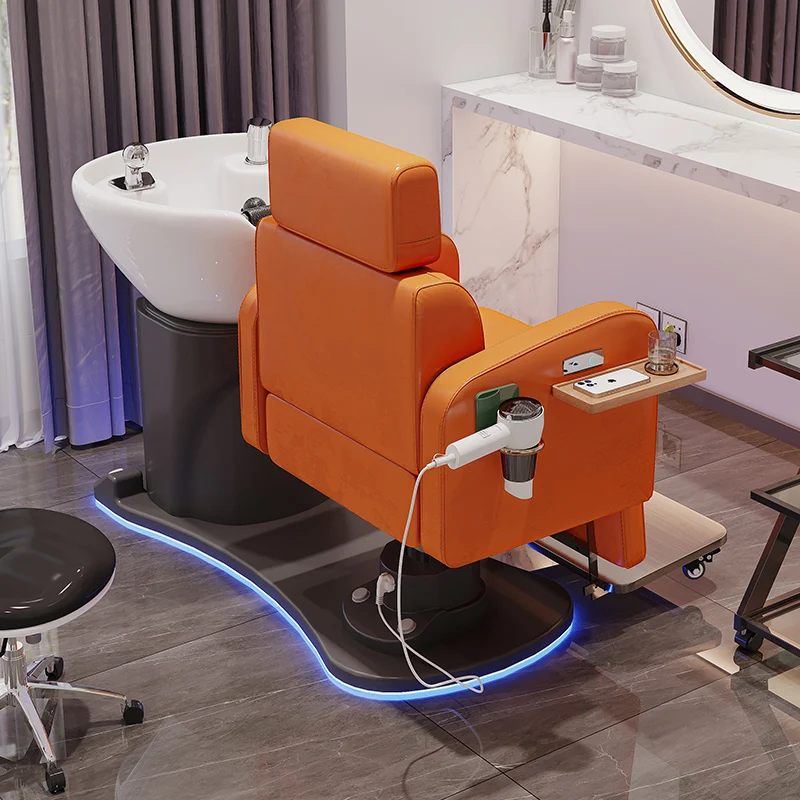 Silla giratoria de champú para salón de alta calidad, silla de estilismo moderna para peluquería y barbería