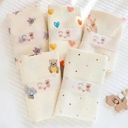 New Cartoon Cotton Gauze Baby Swaddle Blanket Double Layers Muslin Newborn Blanket Wrap Super Soft Boy Girl Bath Towel Stroller