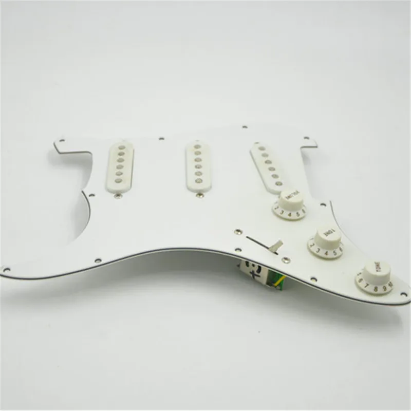 Left Hand ST Guitar Pickup with Wire &Pickguard Assembly one Set White Color Made in China for Strato Guitar Lefty