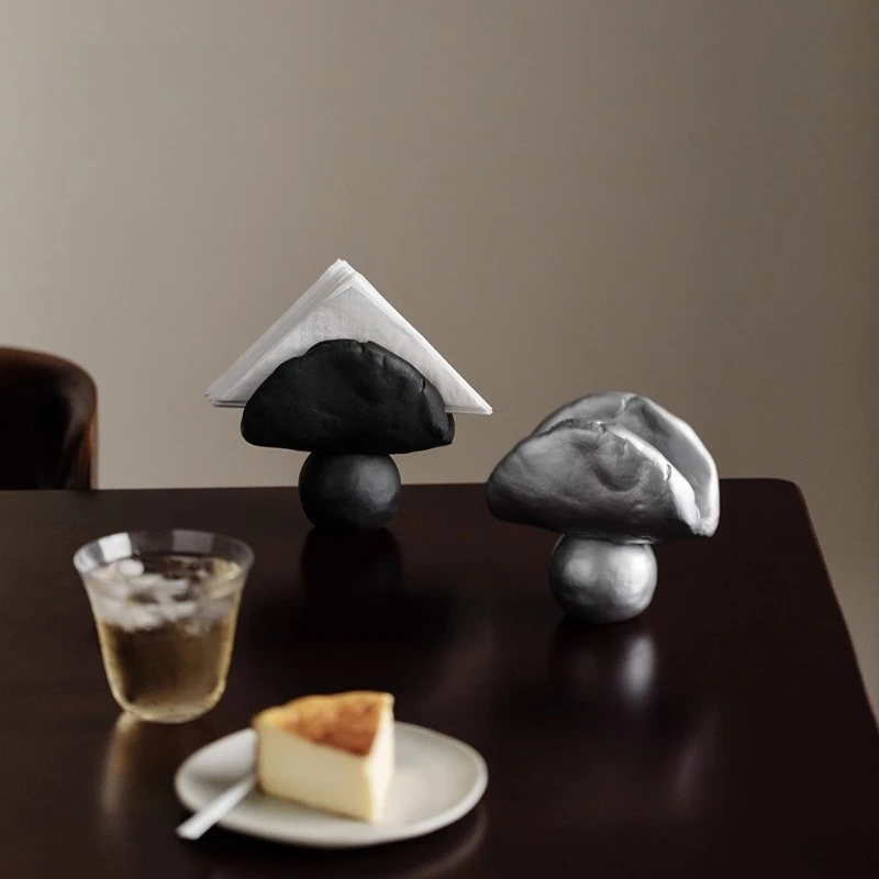 

Medieval abstract hand-held napkin holder, Nordic minimalist napkin box, Wabi Sabi style home decor resin napkin clip ornament