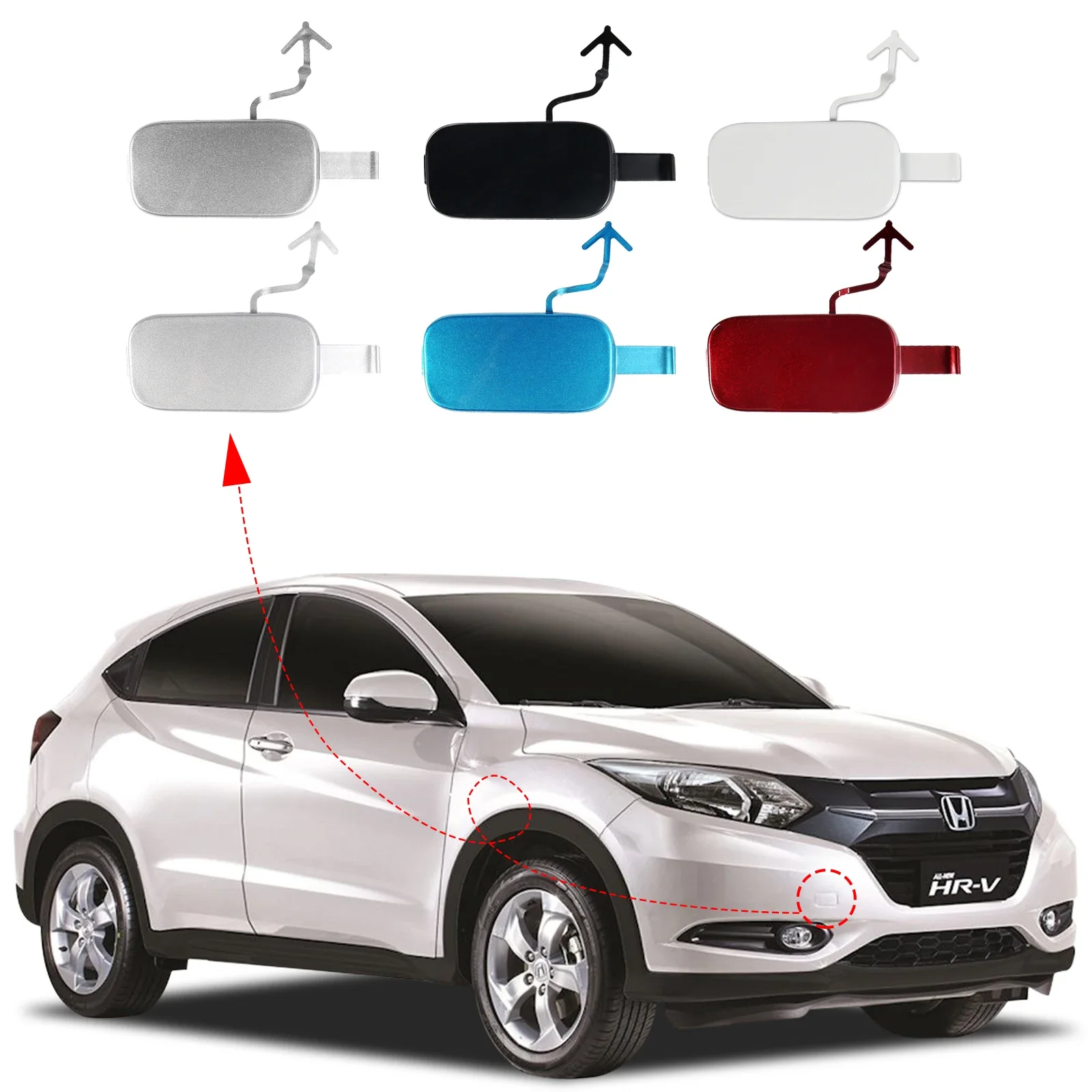 

OLANGDA Front Bumper Tow Hook Cover Cap Eye For Honda HR-V HRV 2015 2016 2017 2018 71104-T7A-000 Towing Eye Cap