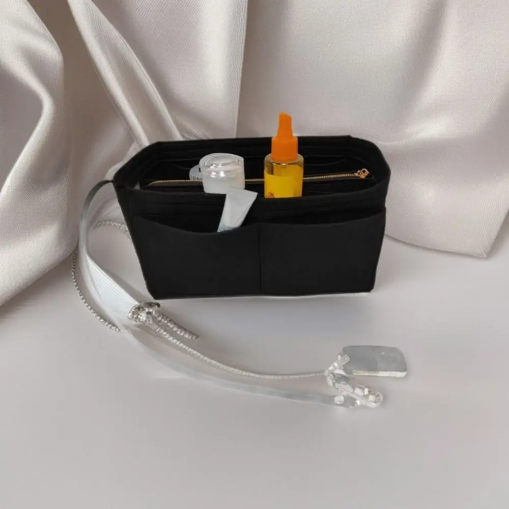 حقيبة يد خفيفة الوزن، حقيبة تخزين لتنظيم مستحضرات التجميل، حقيبة مكياج عصرية بلون سادة #5