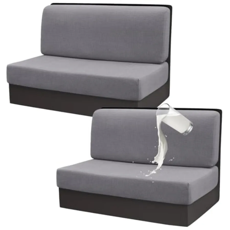 

RV Dinette Cushion Covers Set of 2, Waterproof Stretch Camper Cushion Covers, Sectional Replacement RV Seat Covers for Trailer