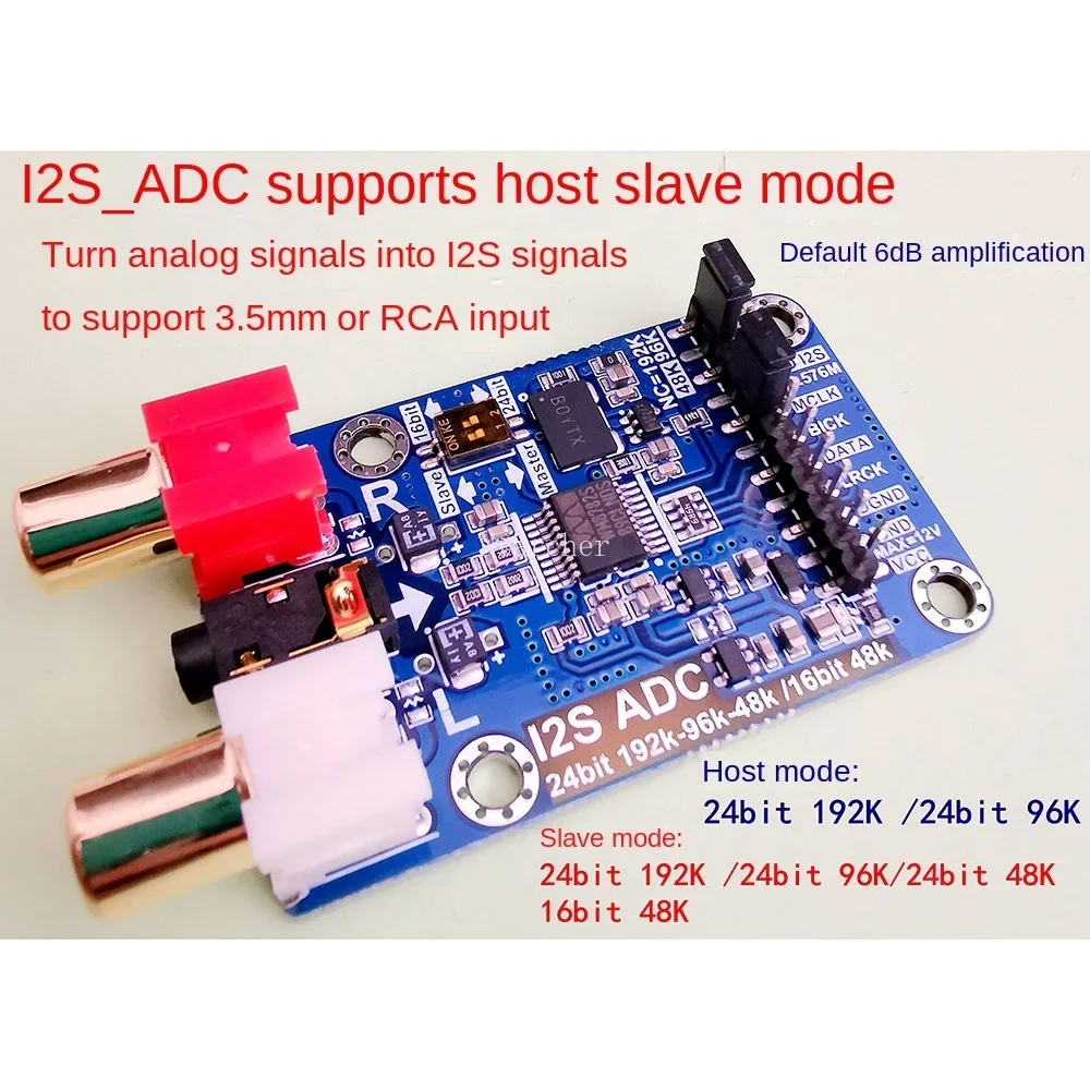 Nvarcher HIFI I2S АЦП Модуль карты захвата Модуль мастер-подчиненного режима Макетная плата 24BIT 192K 96K 48K