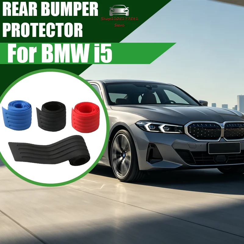 

For BMW i5 Car Trunk Door Sill Plate Protector Anti-Scratch Rear Bumper Guard Rubber Mouldings Pad Trim car decorations